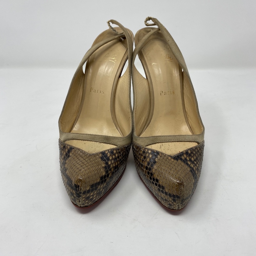 Louboutin Sandy Python Slingbacks 39.5 - image 2